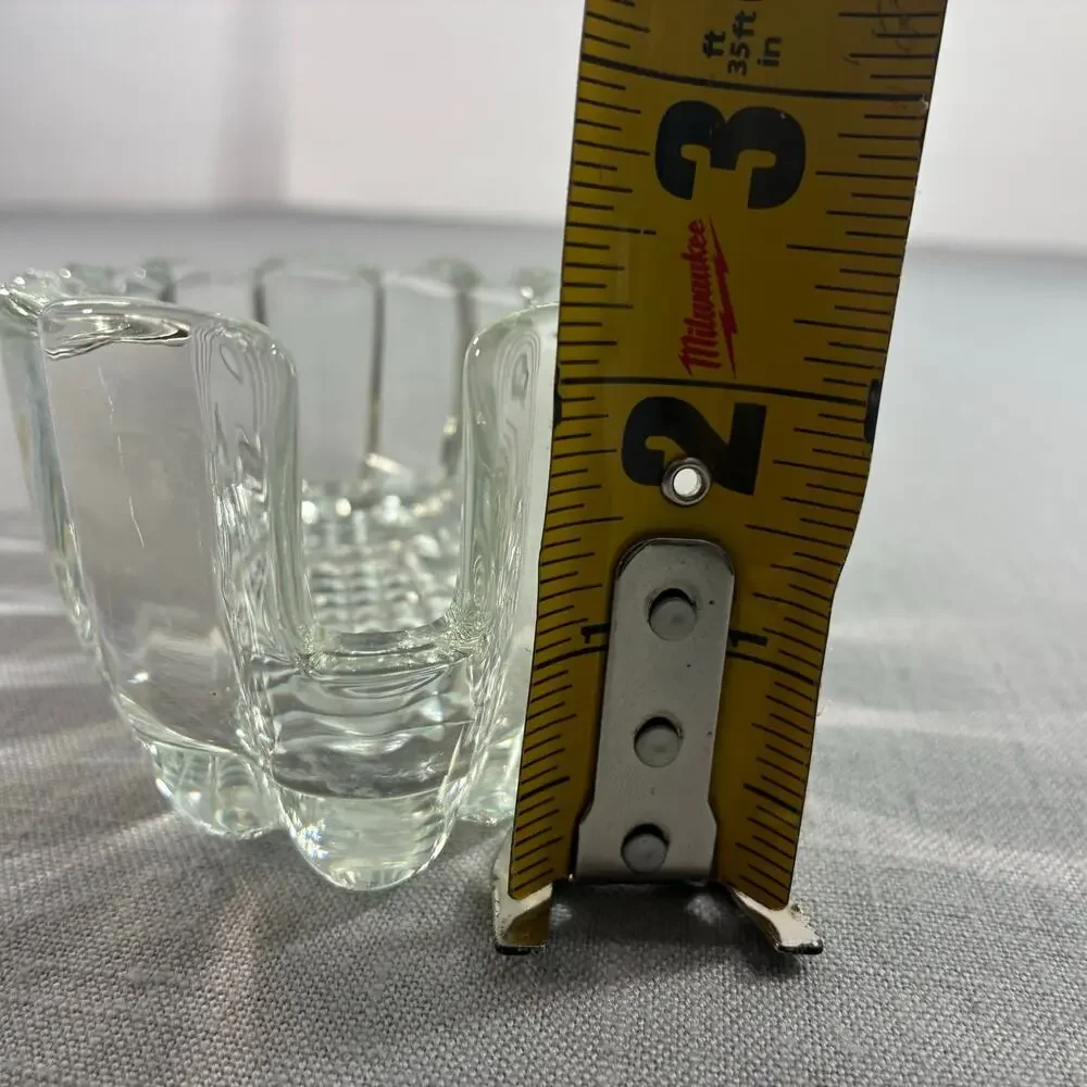 Vintage Clear Pressed Glass Oval Toothpick Holder Trinket Dish Vanity Decor